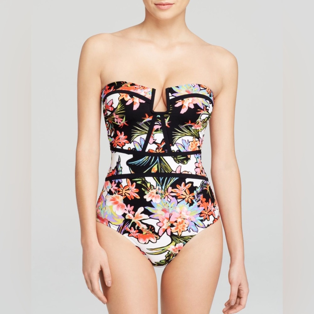 Nanette Lepore Havana Tropical Floral One Piece Swimsuit